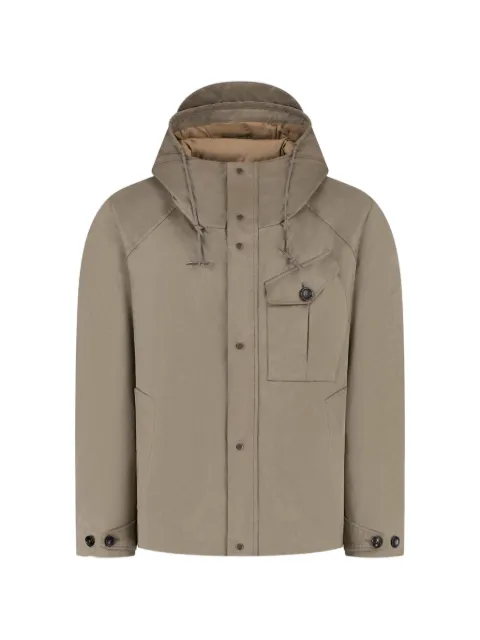 Ten C Cardinal hooded button-fastening jacket