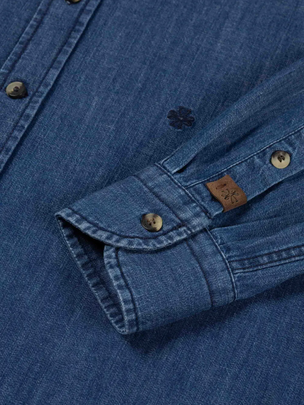 Jacob Cohën Denim overhemd met geborduurd logo Blauw