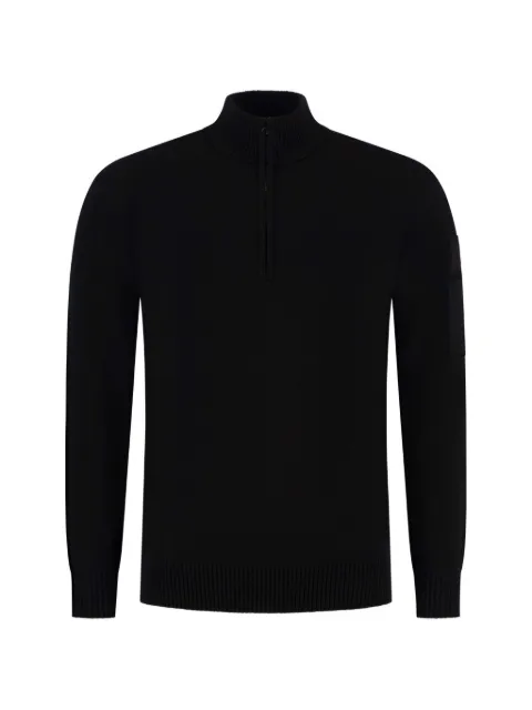 C.P. Company logo-patch quarter-zip sweater