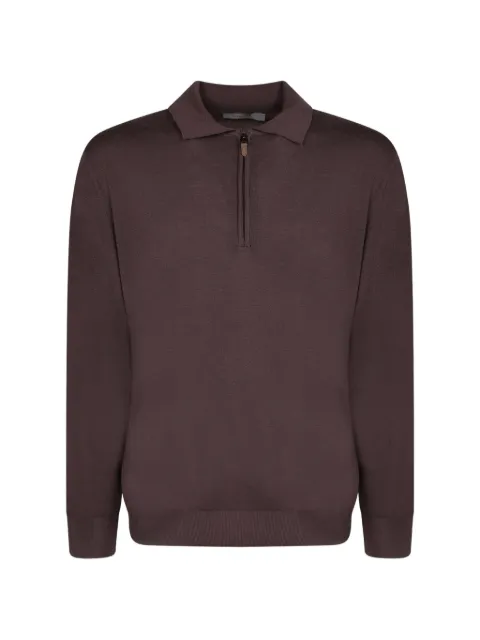 Canali half-zip polo-collar sweater