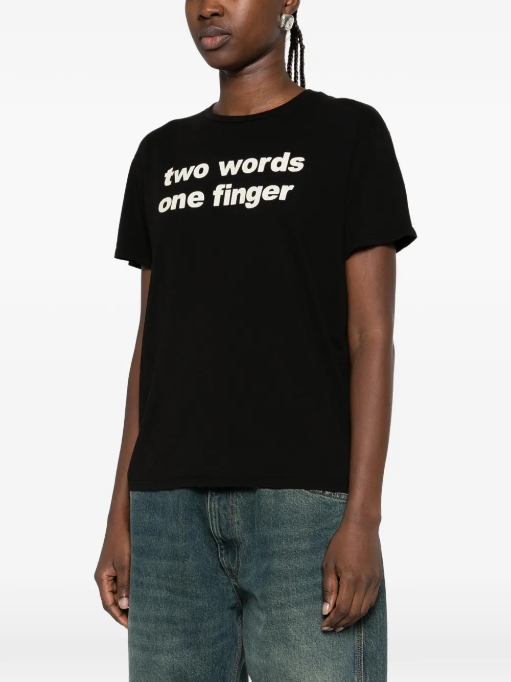 R13 slogan-print T-shirt Zwart