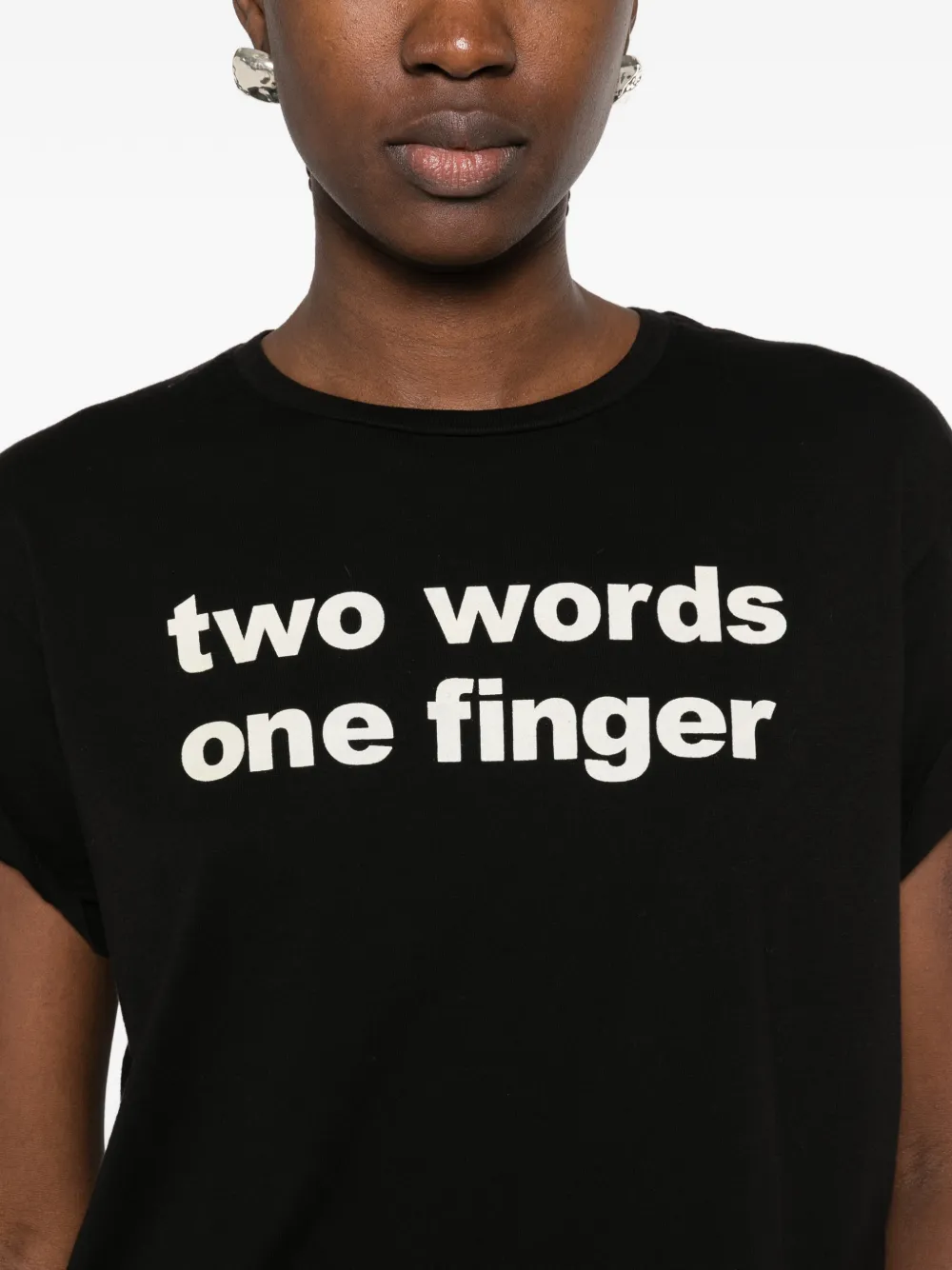 R13 slogan-print T-shirt Zwart
