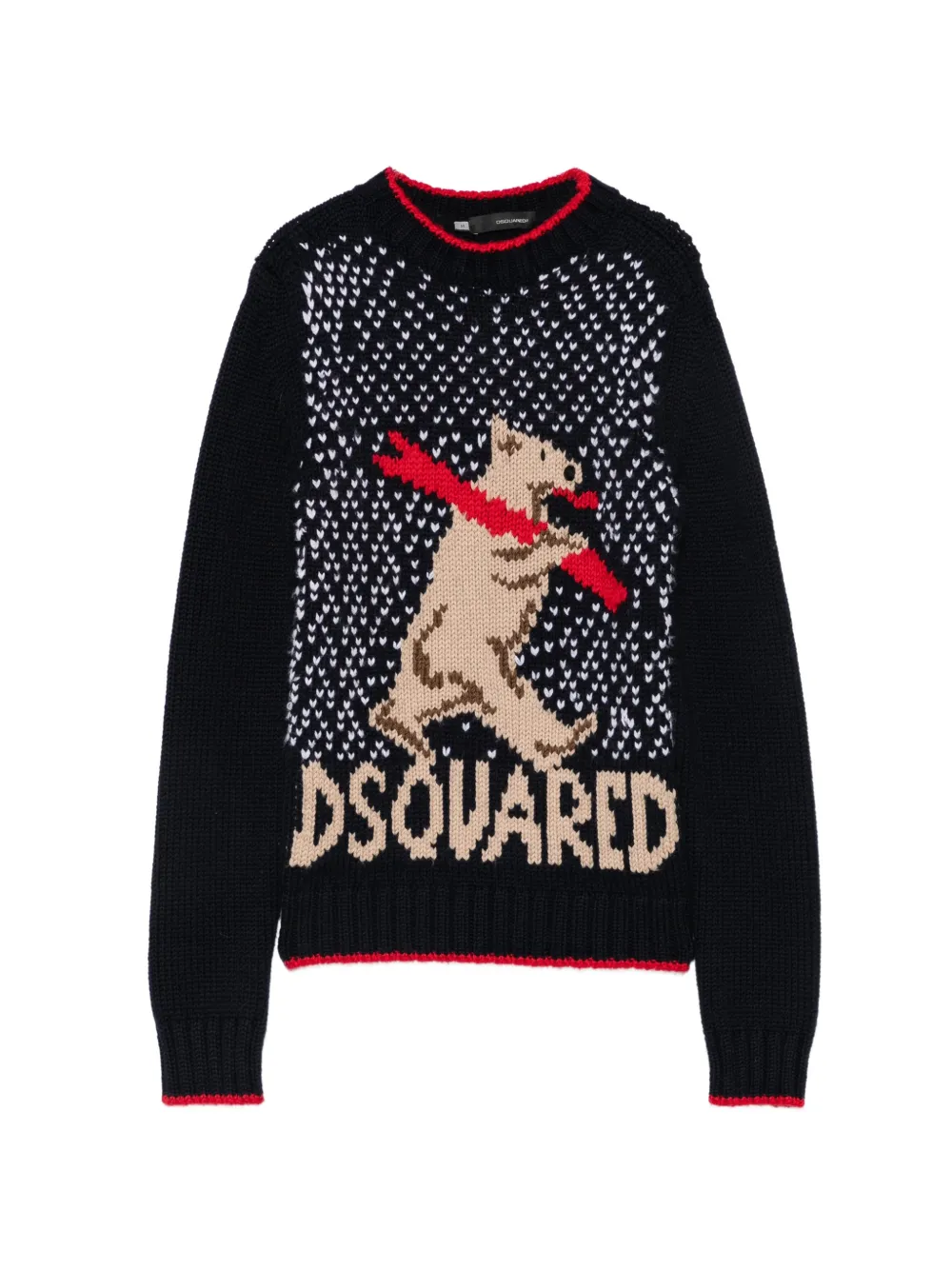 DSQUARED2 Maglione in maglia a intarsio con logo anni 2000 - Blu