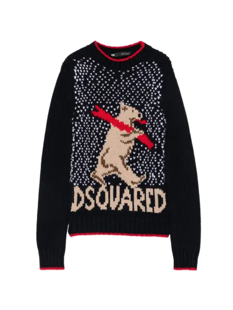 DSQUARED2 2000s intarsia-knit logo sweater