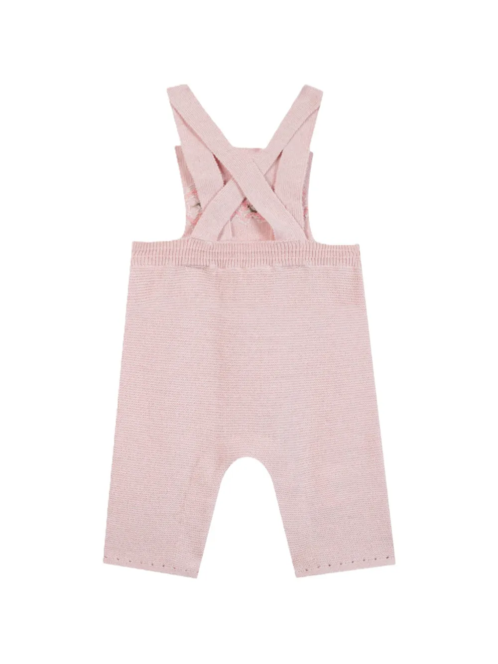 Tartine Et Chocolat embroidered-floral knitted dungarees Roze