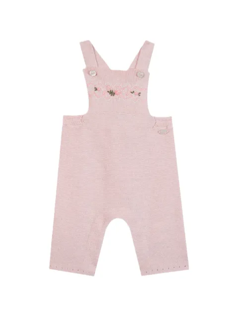 Tartine Et Chocolat embroidered-floral knitted dungarees