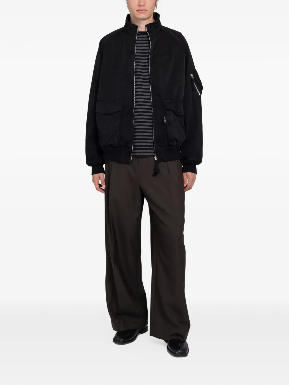 Junya Watanabe MAN striped long-sleeve T-shirt Zwart