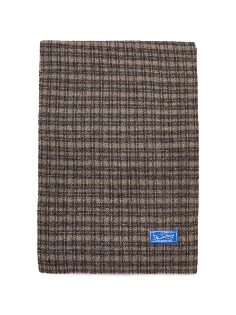 mfpen Facade double-faced checked scarf - Braun