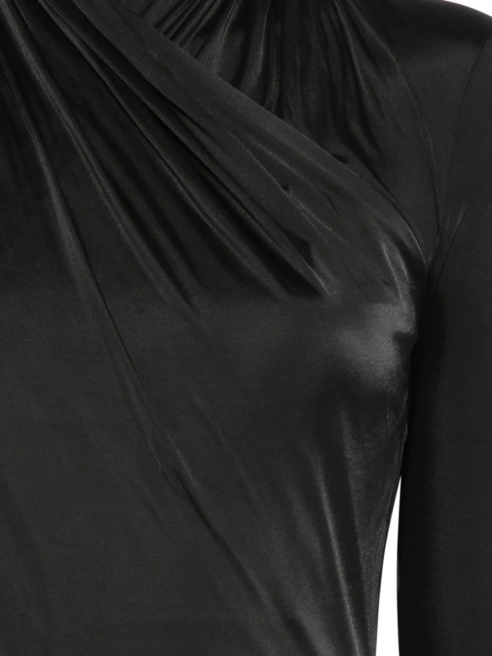 Mugler draped long-sleeve bodysuit Zwart