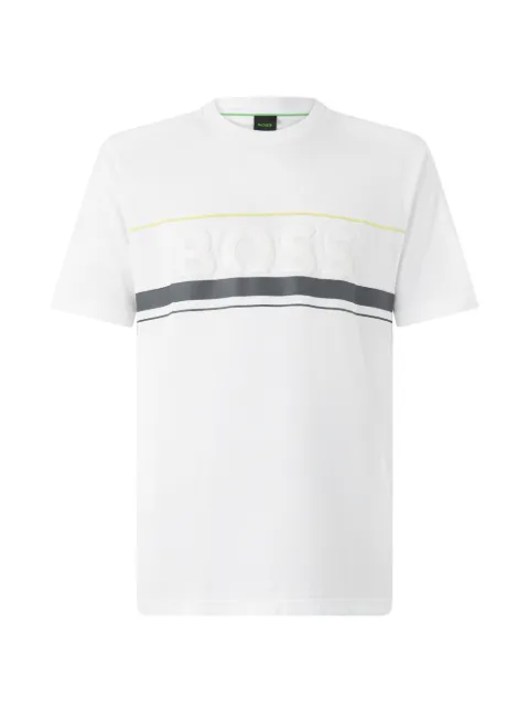 BOSS logo-embossed striped T-shirt