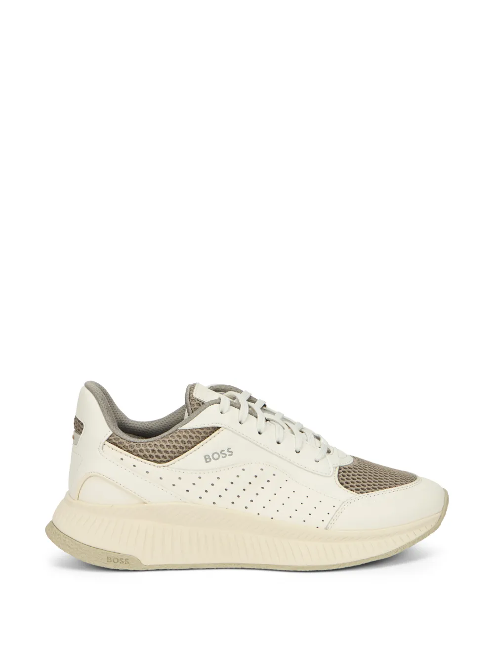 BOSS perforated mesh-panel sneakers - Nude