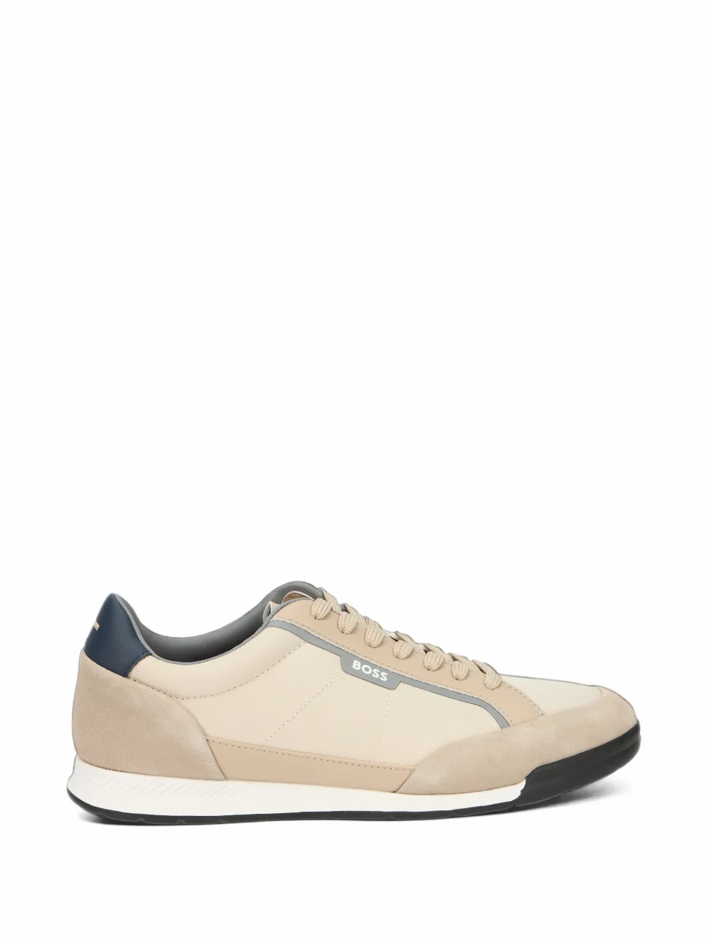 BOSS logo-print panelled sneakers - Toni neutri