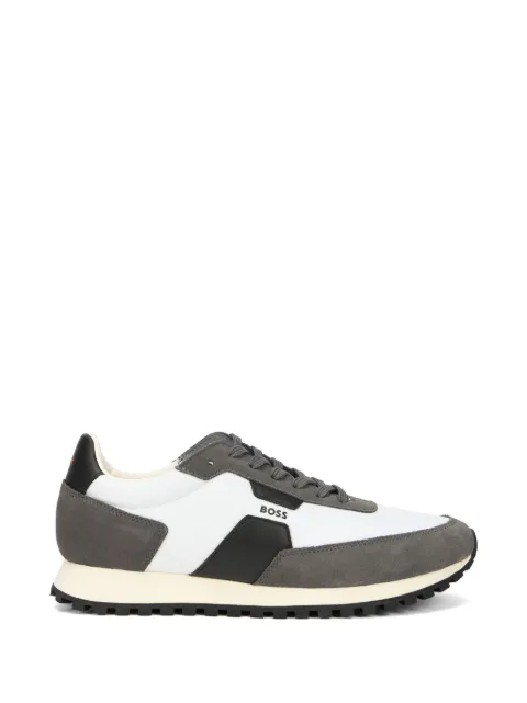 BOSS suede-panelled logo sneakers