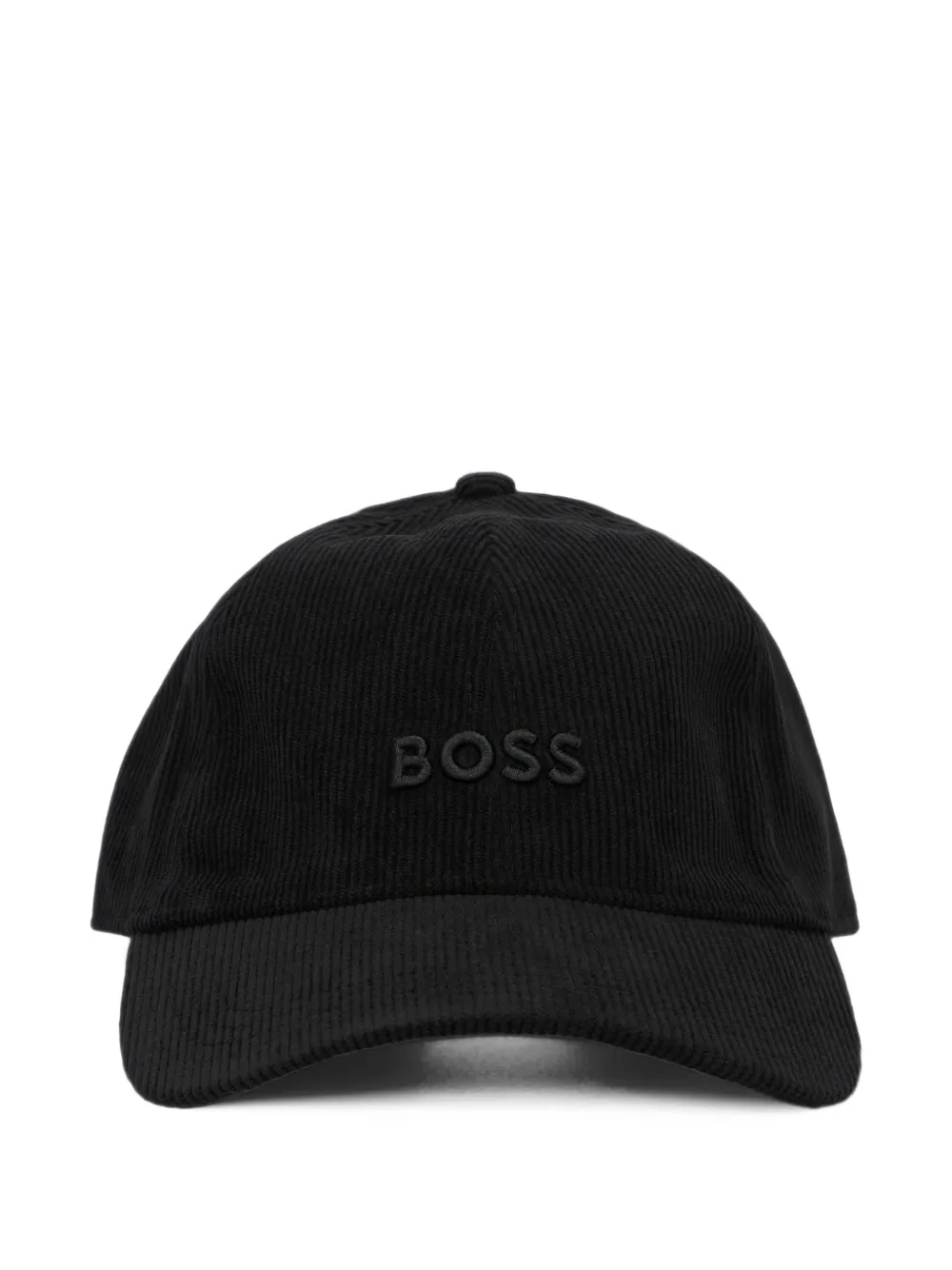 BOSS corduroy logo-embroidered baseball cap - Schwarz
