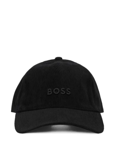 BOSS corduroy logo-embroidered baseball cap