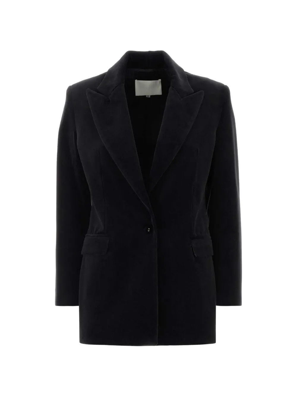 Costarellos velvet single-breasted coat - Black