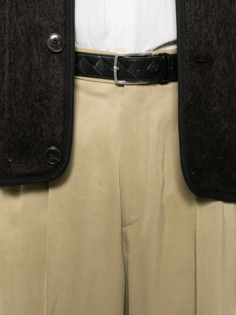 Giorgio Armani pleated straight-leg trousers Beige