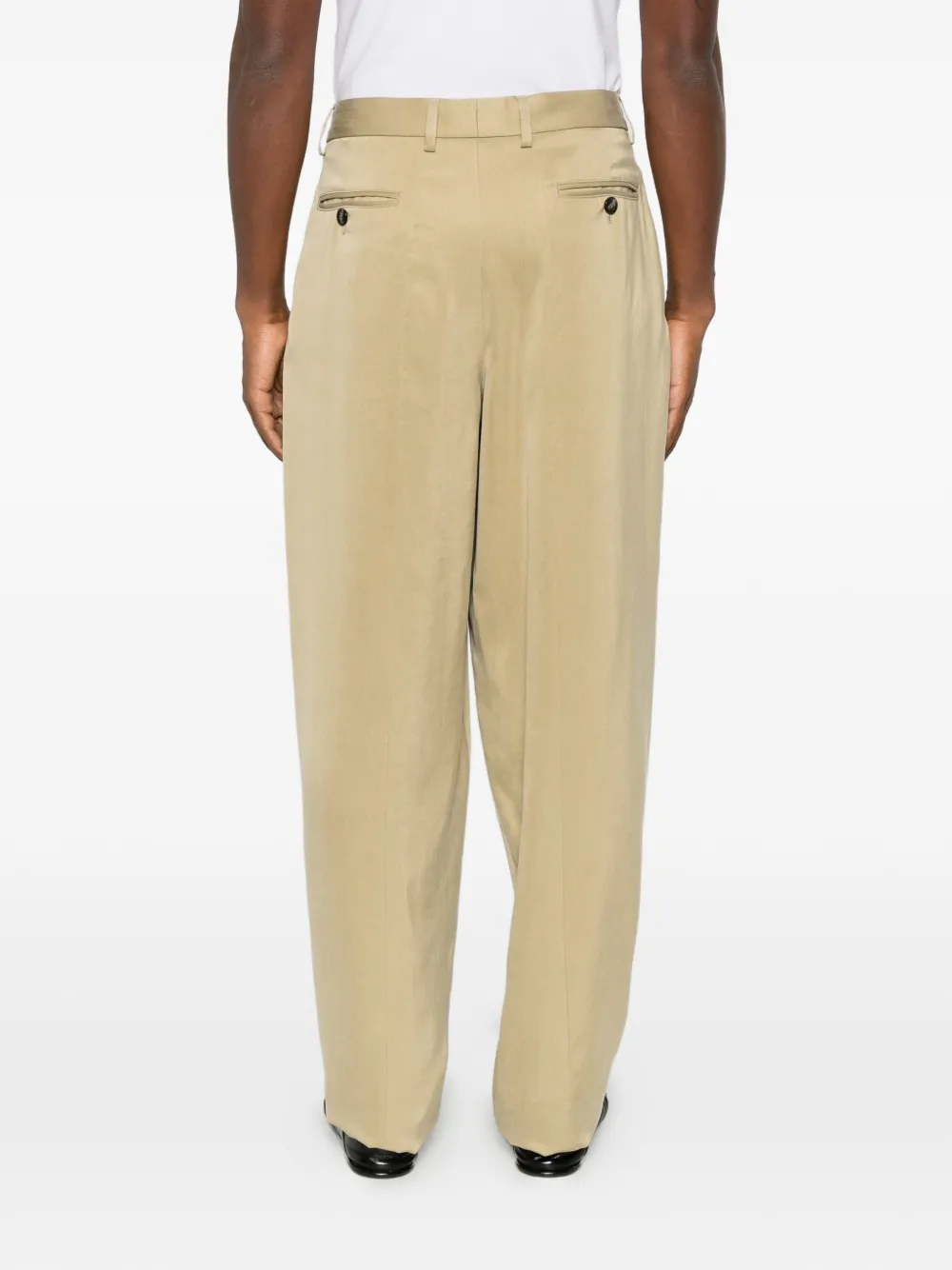 Giorgio Armani pleated straight-leg trousers Beige