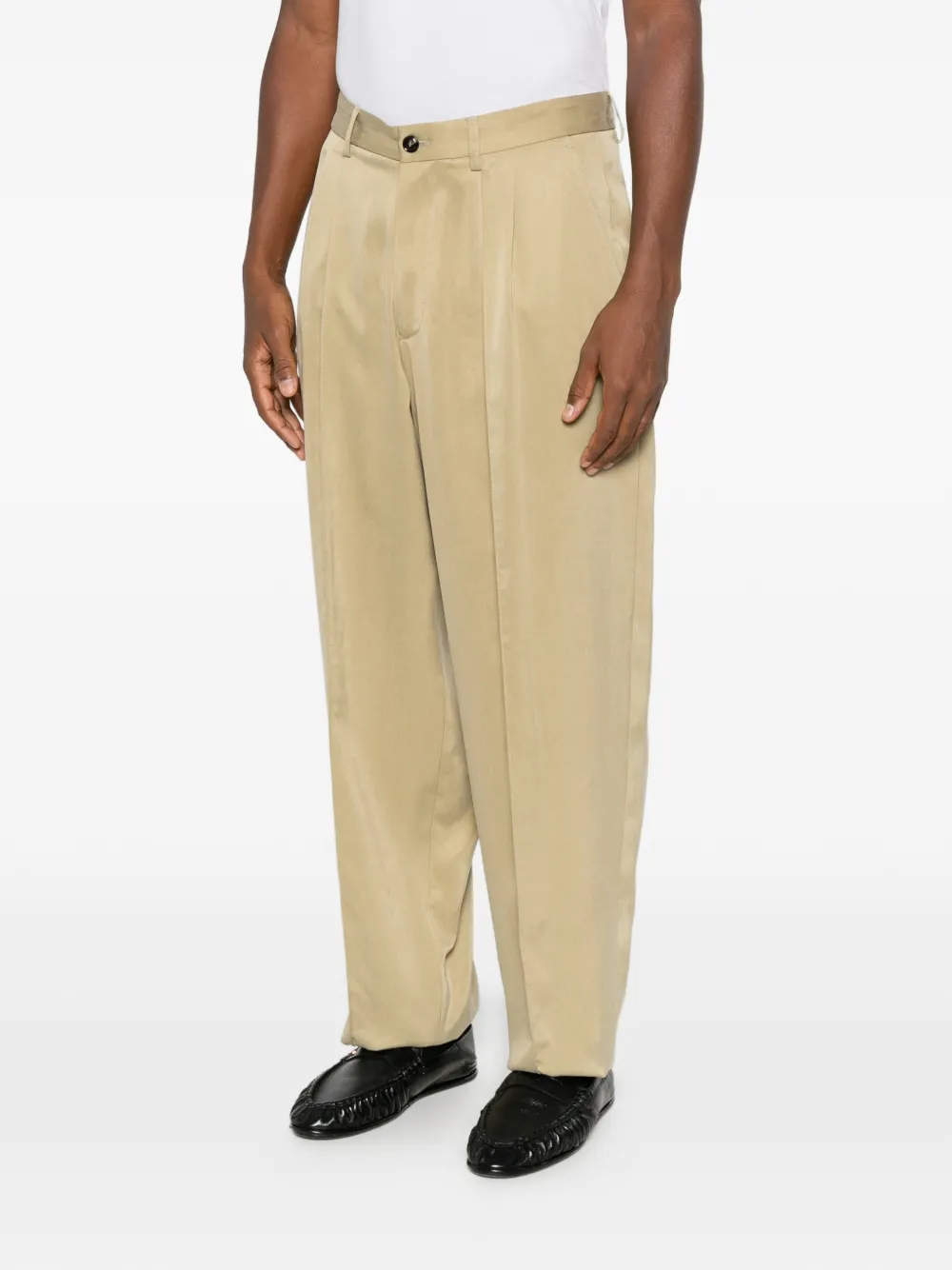 Giorgio Armani pleated straight-leg trousers Beige