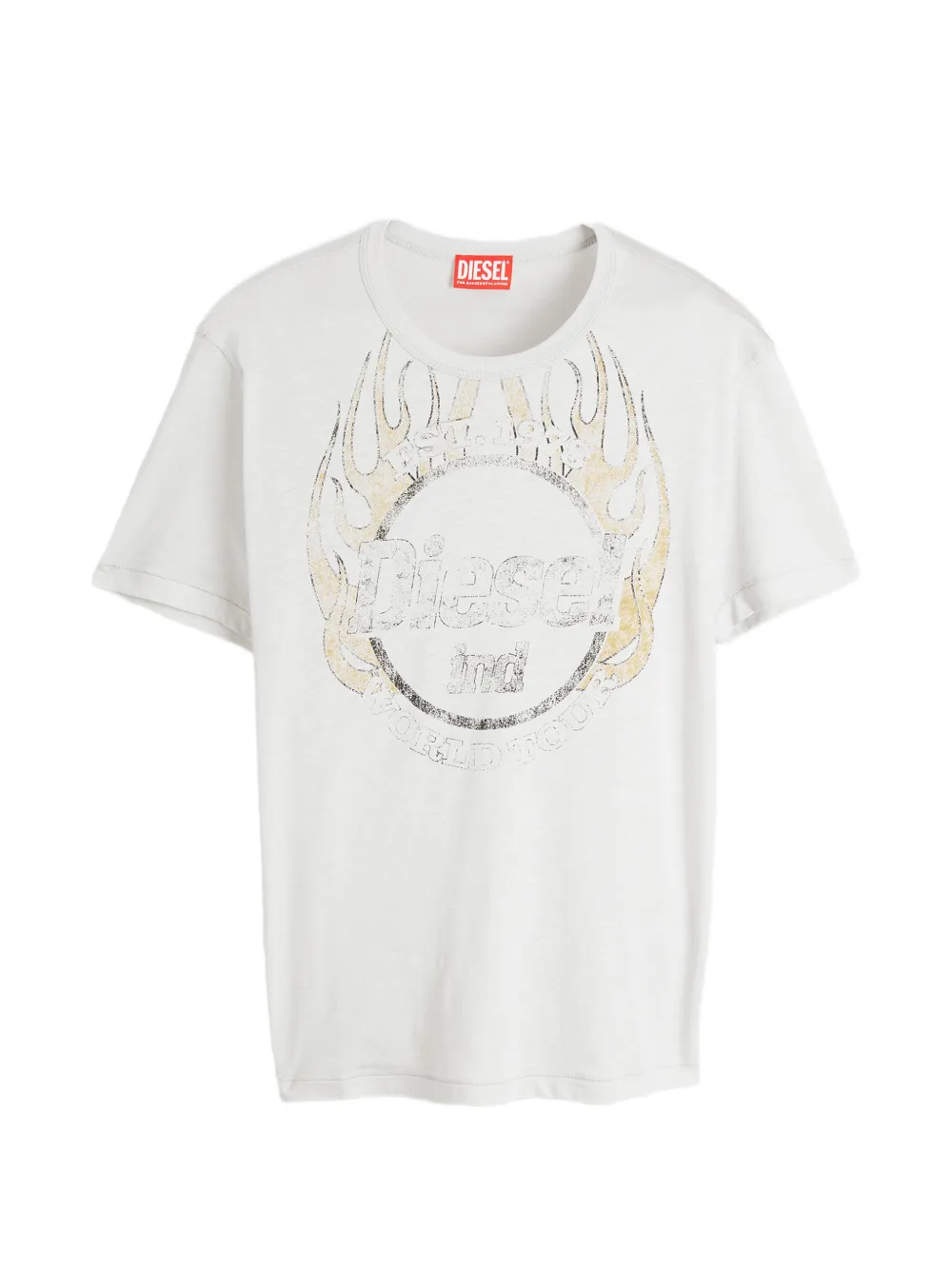 Diesel crack-print slub-jersey T-shirt Wit