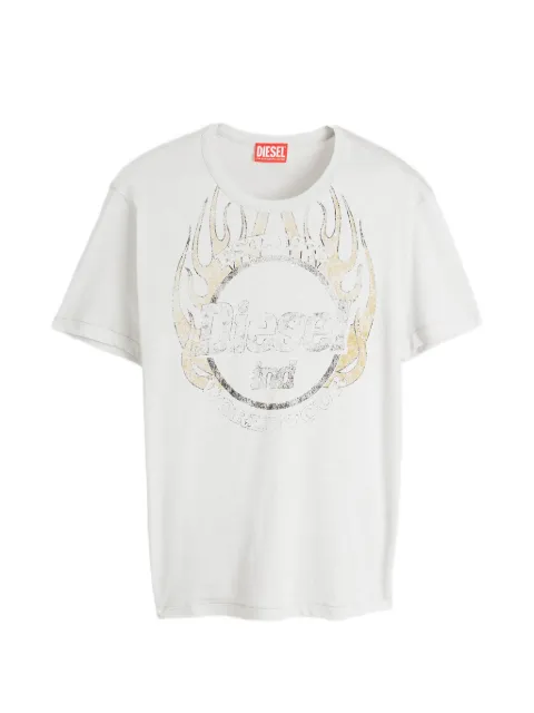 Diesel crack-print slub-jersey T-shirt