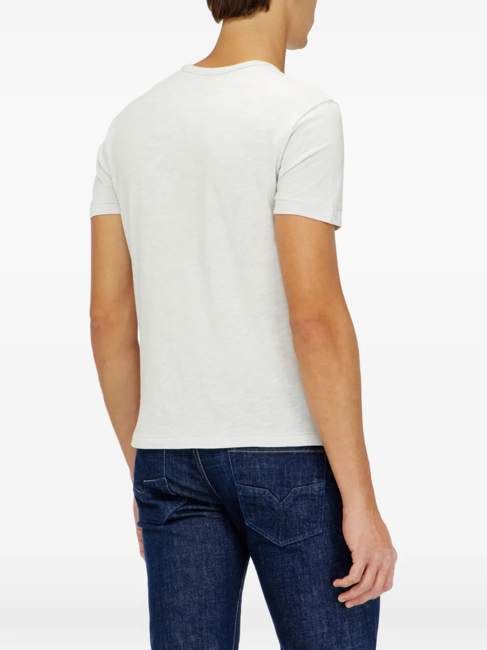 Diesel crack-print slub-jersey T-shirt Wit