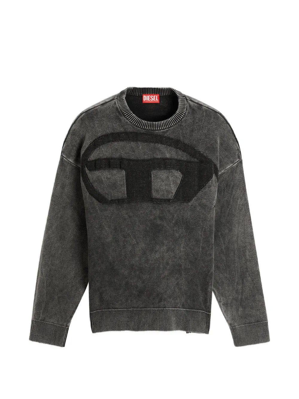 Diesel denim-effect jumper with Oval D logo Grijs