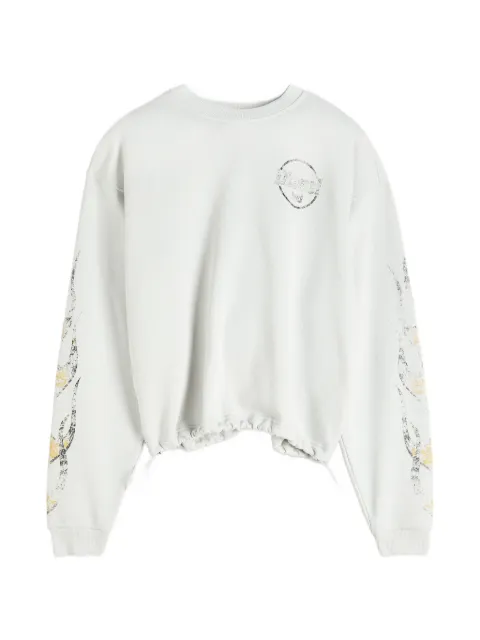 Diesel drawstring-hem sweatshirt with crack print
