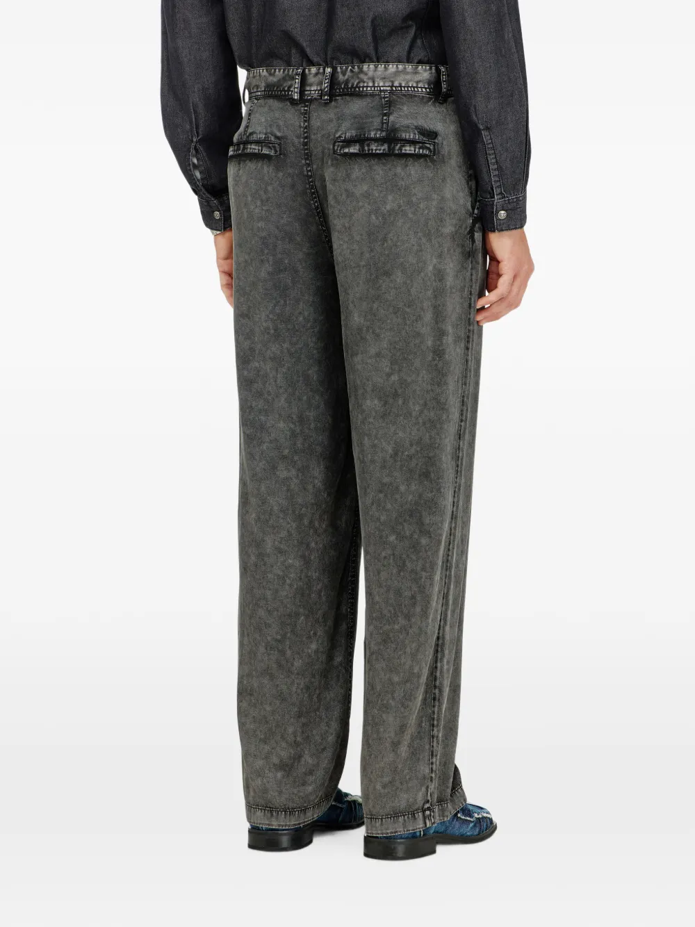 Diesel wide-leg pants in denim-effect viscose Grijs