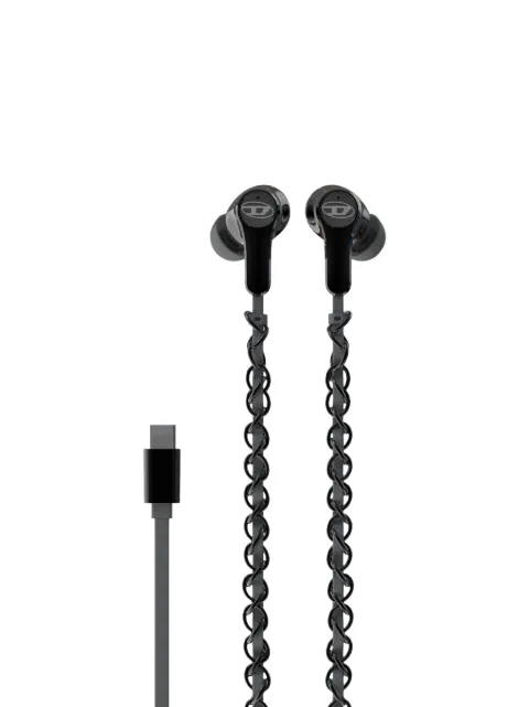 Diesel dijes y audífonos con cable negro