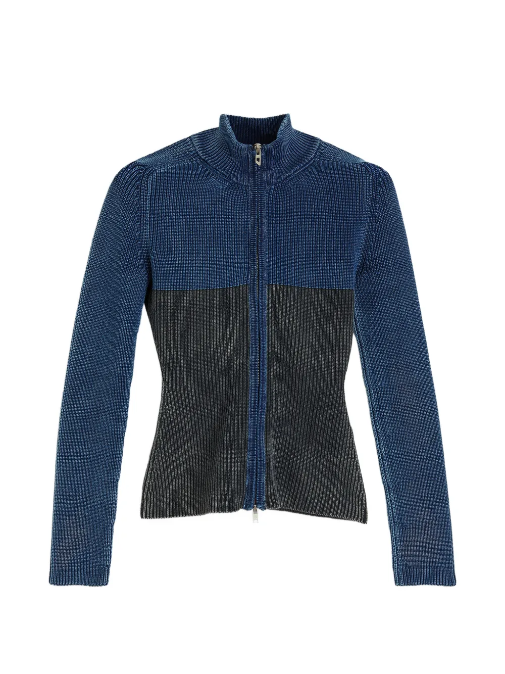 Diesel zip-up cardigan with two-tone denim effect - Blau