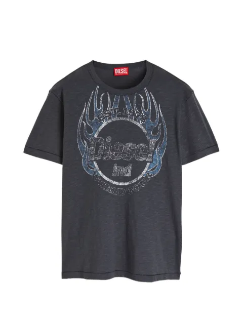 Diesel T-shirt in slub-jersey with crack print