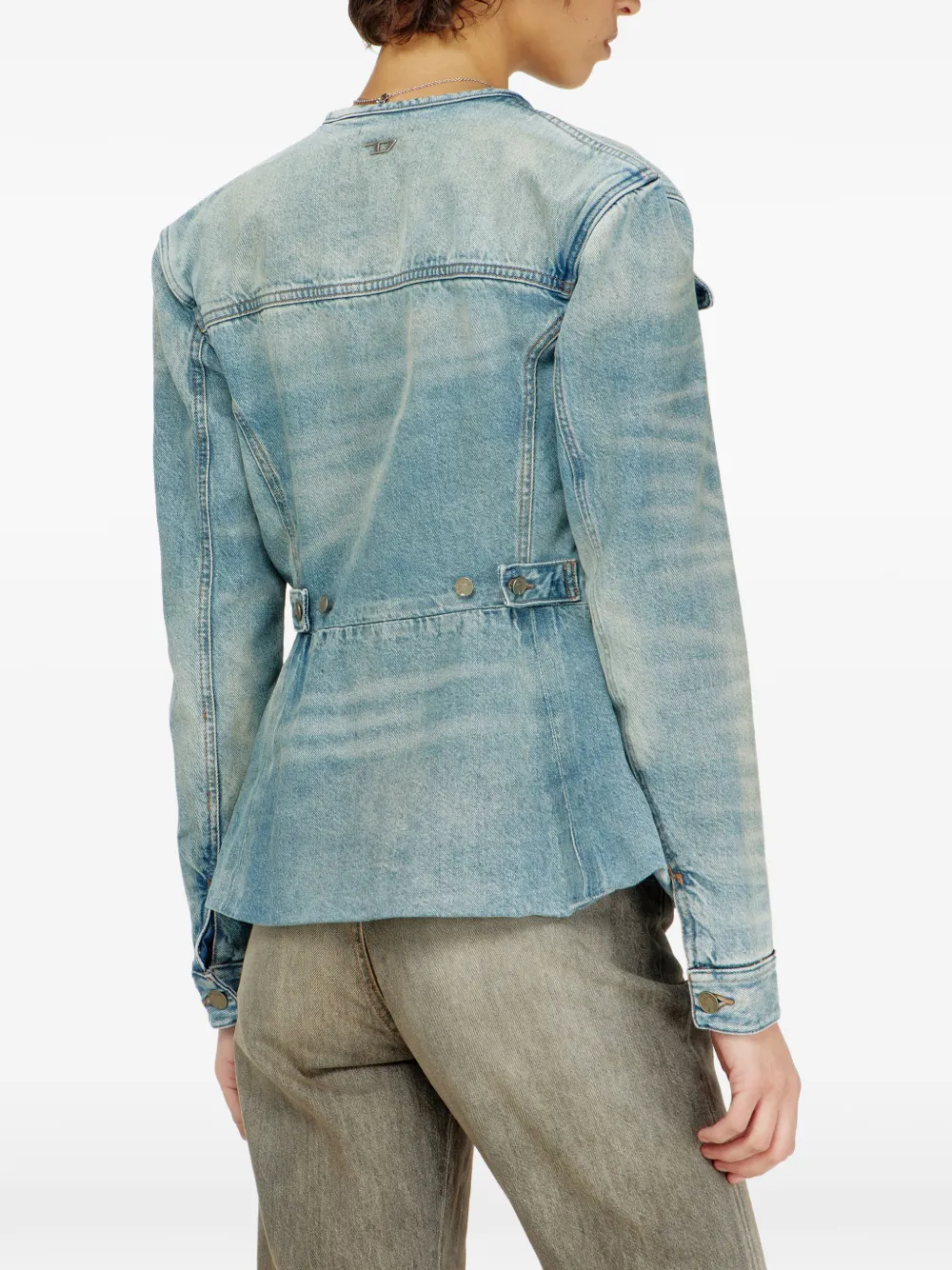 Diesel collarless denim jacket Blauw
