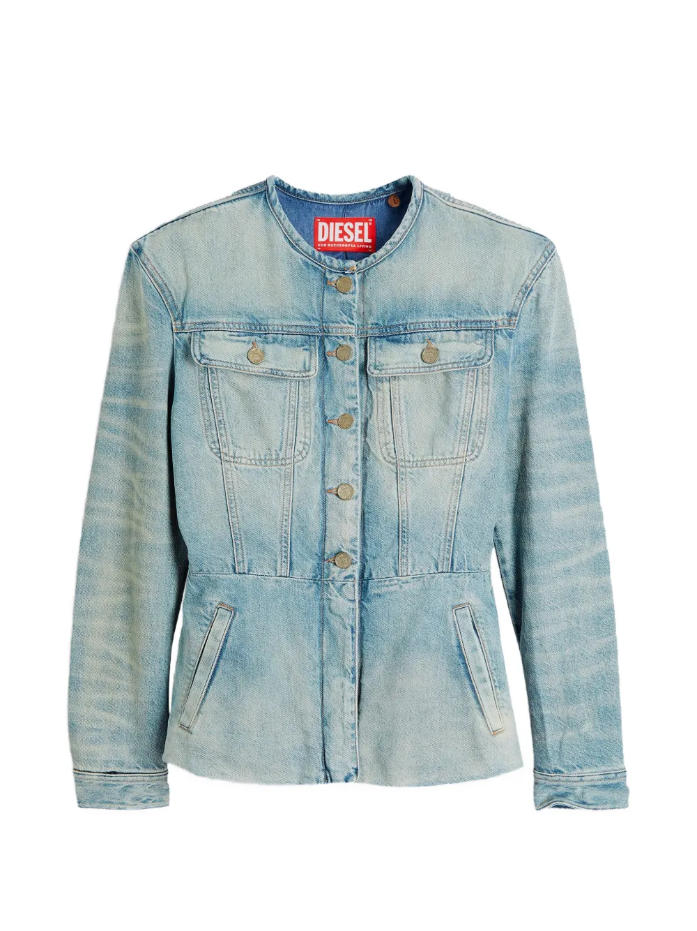 Diesel collarless denim jacket - Blau