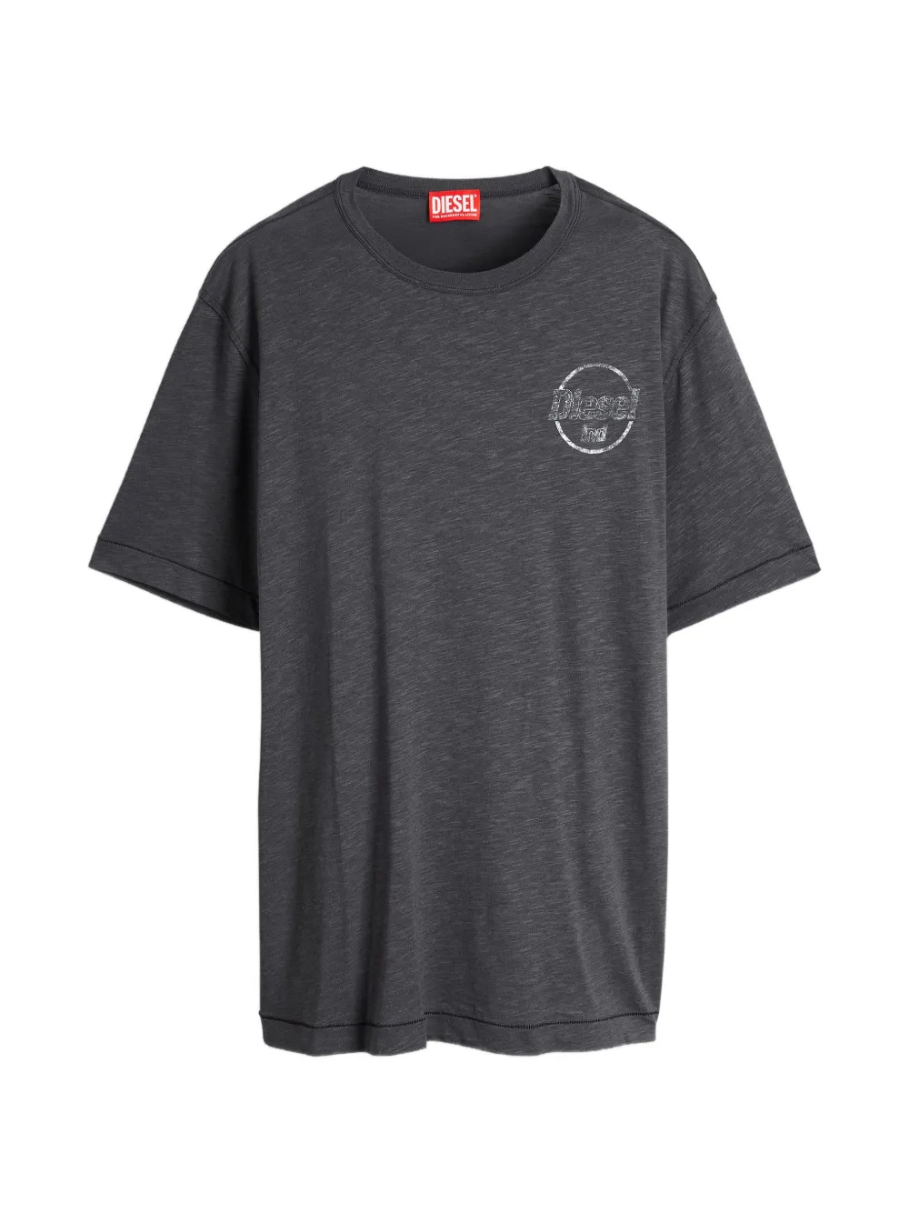 Diesel T-shirt in Slub jersey with crack print Grijs