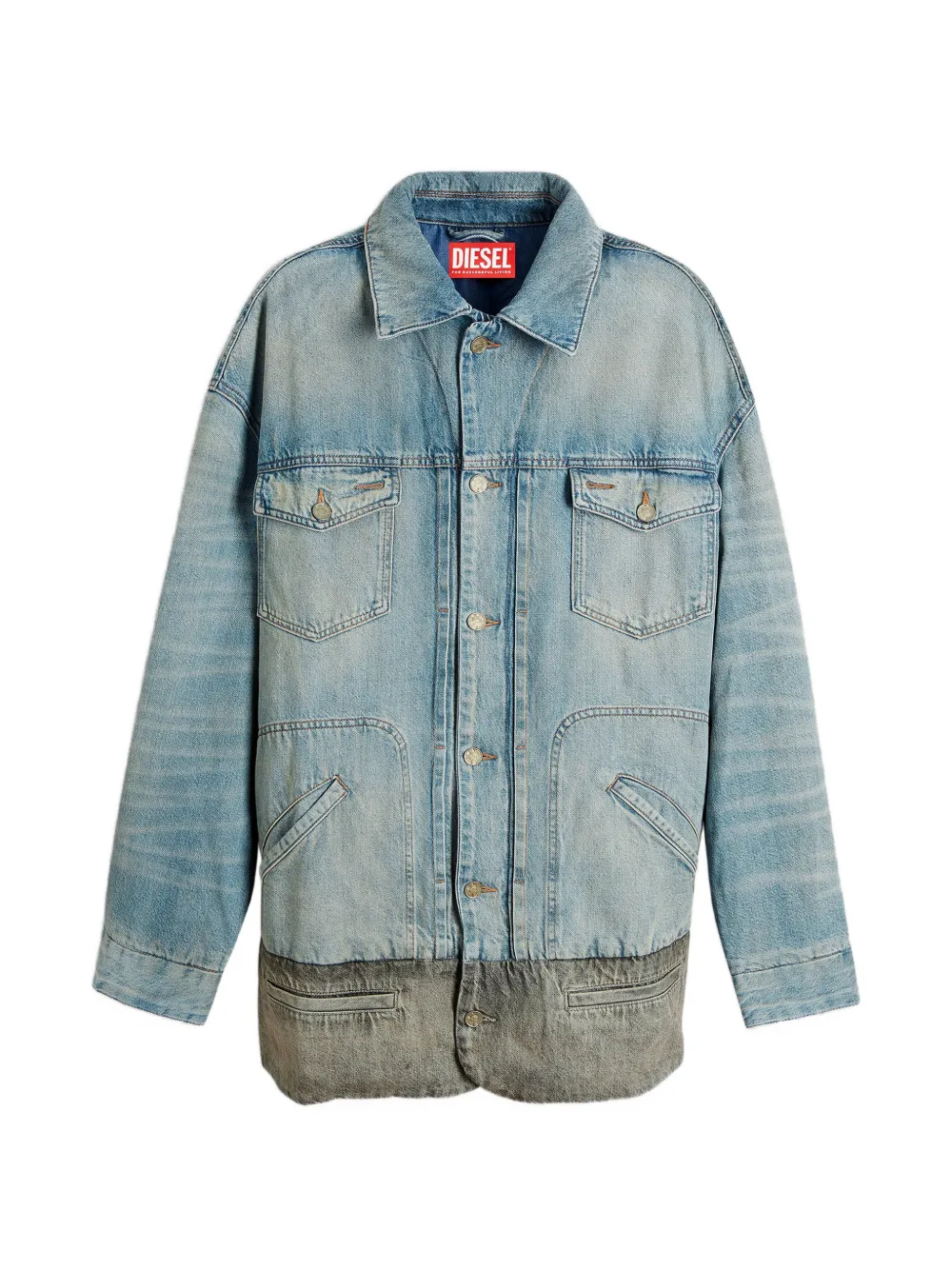 Diesel denim jacket with contrast hem - Blau