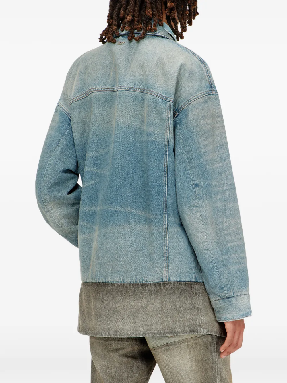 Diesel denim jacket with contrast hem Blauw