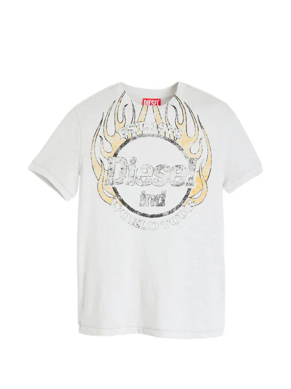 Diesel T-shirt in slub jersey with crack print - Toni neutri