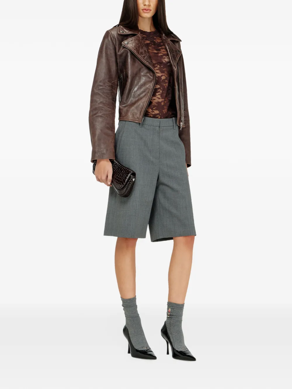 Diesel camo lace T-shirt Bruin