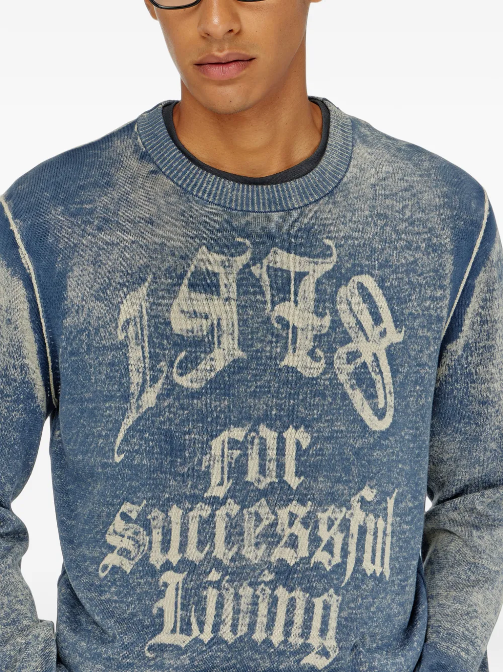 Diesel K-Lauti-A sweater Blauw