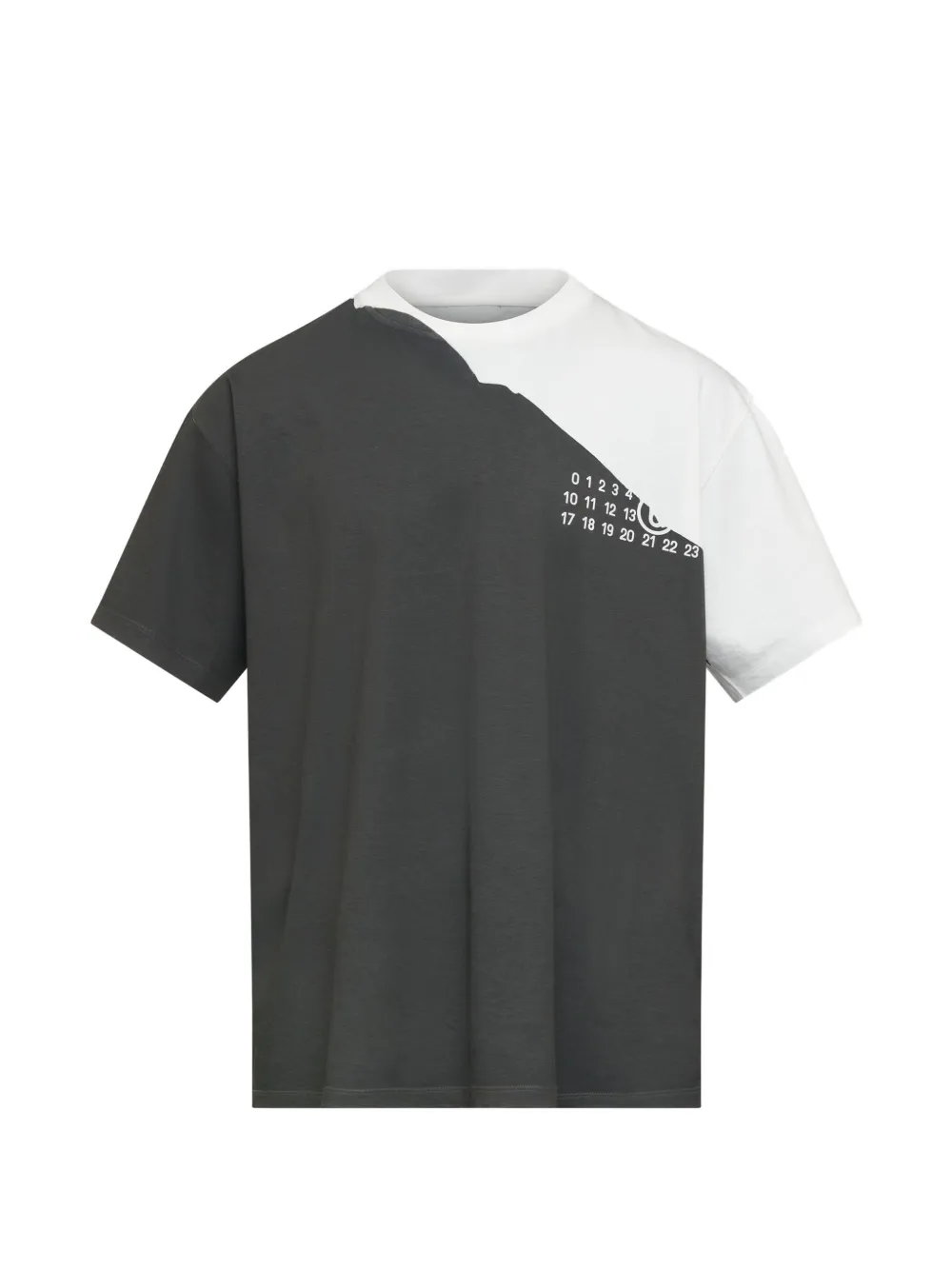 MM6 Maison Margiela Numeric Signature two-tone T-shirt Grijs