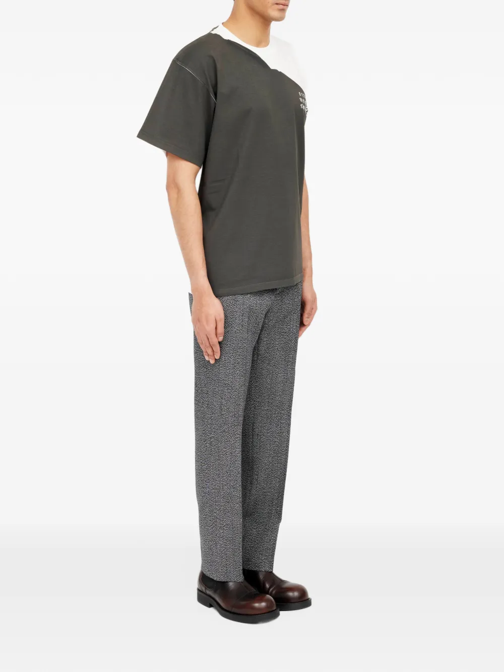 MM6 Maison Margiela Numeric Signature two-tone T-shirt Grijs