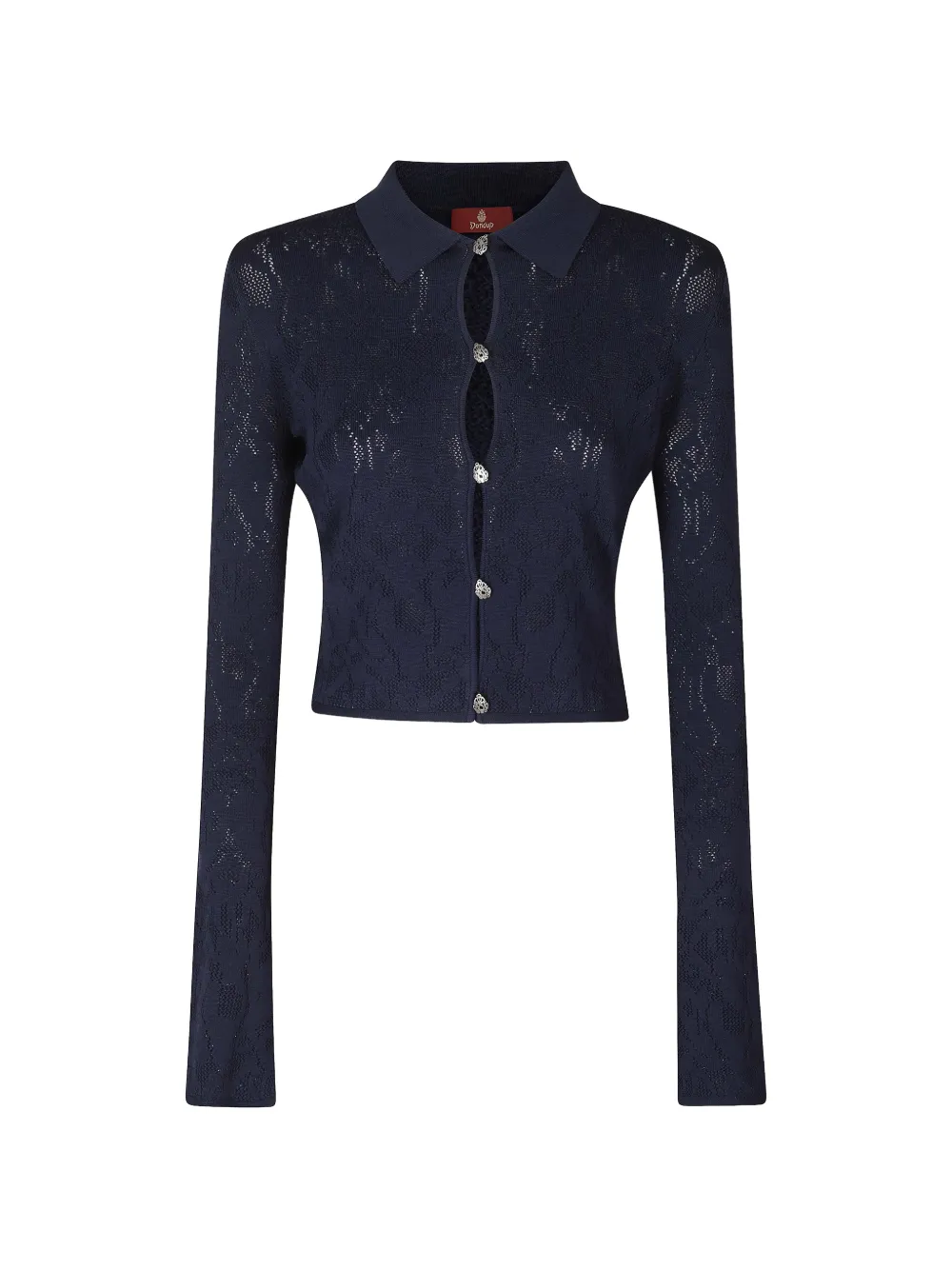 DONDUP lace-knit button-up cardigan - Blue
