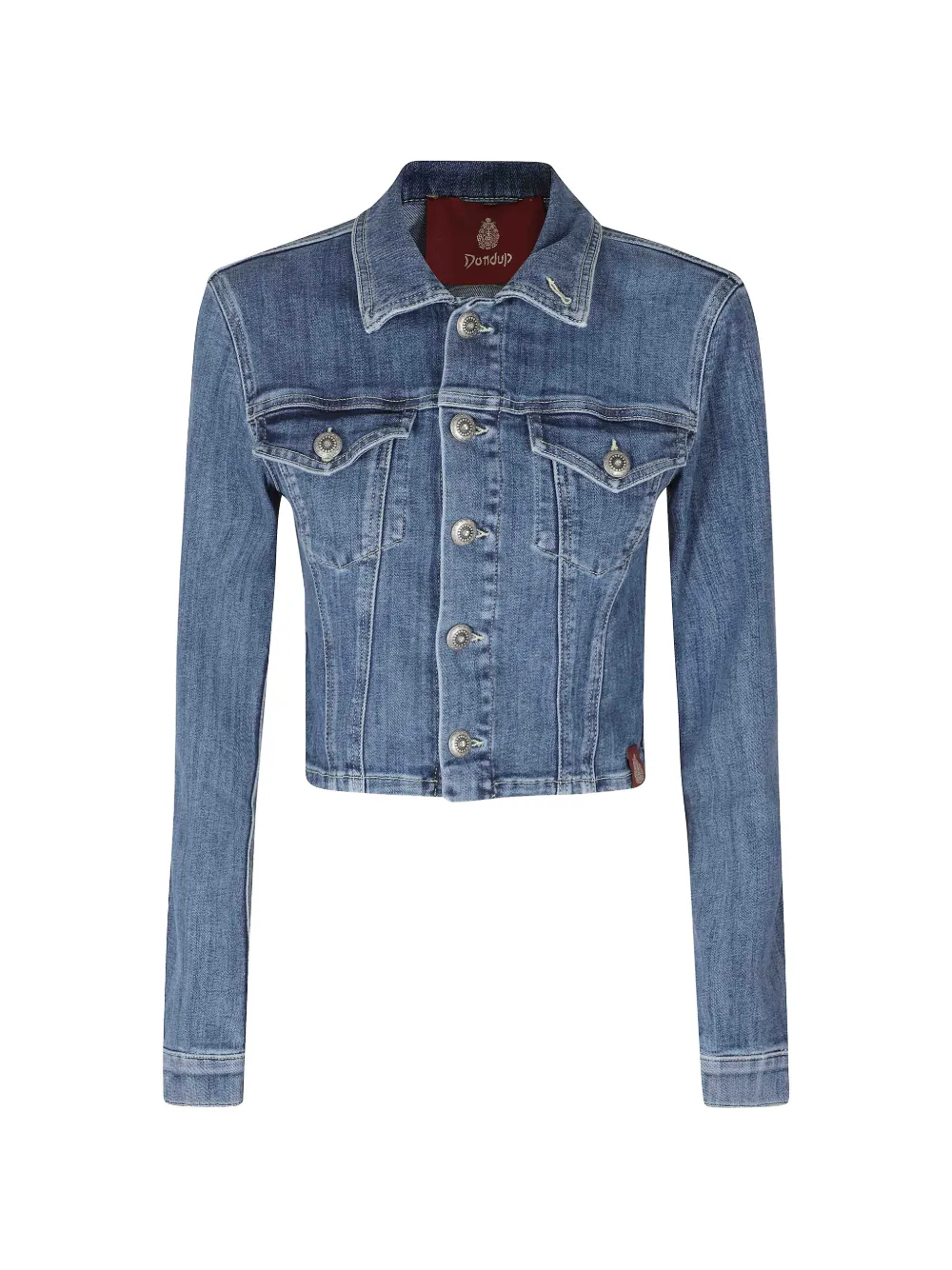 Dondup Cropped Denim Jacket In Blue