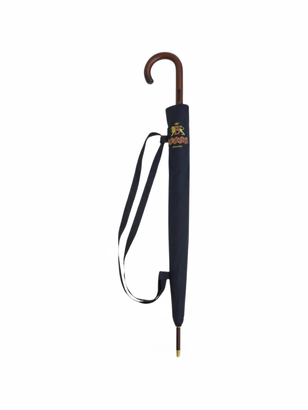 Baracuta logo-print wood-handle umbrella - Blau