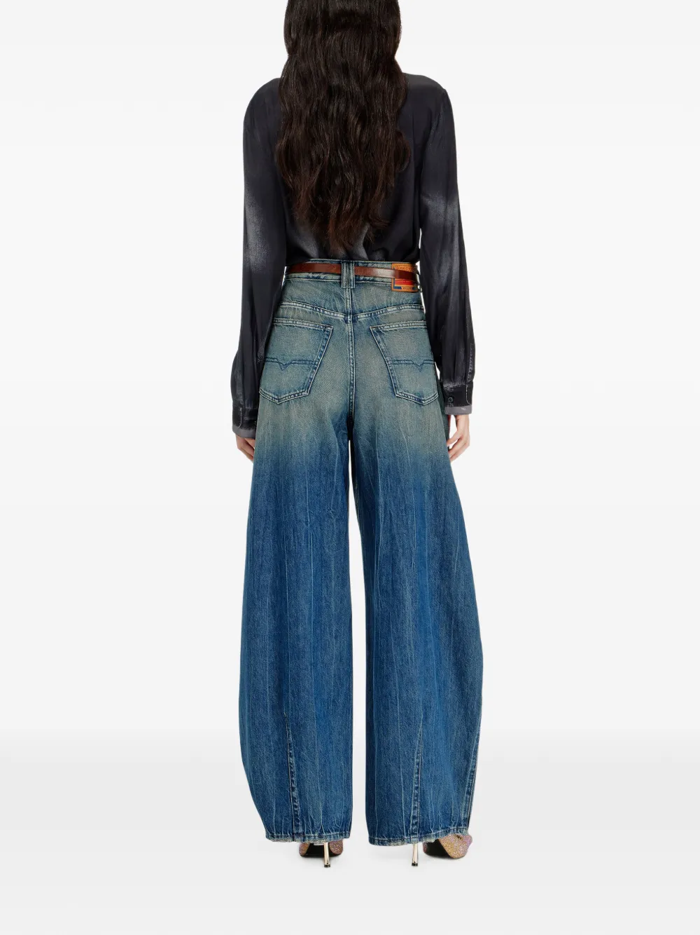 Diesel 1987 D-Khelz ruimvallende high-waist jeans Blauw