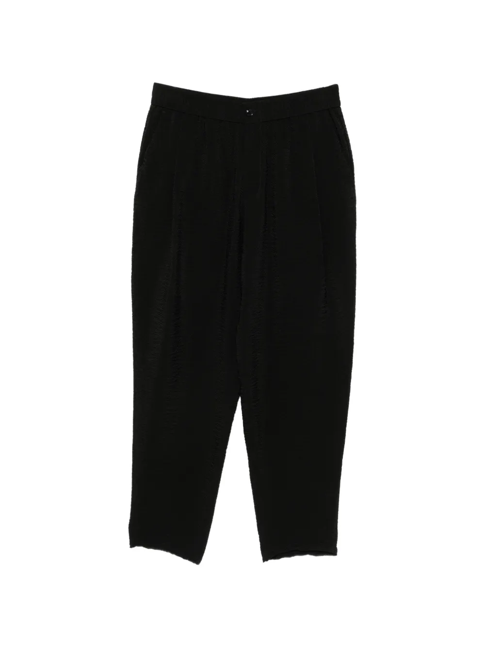 Giorgio Armani textured tapered trousers - Schwarz