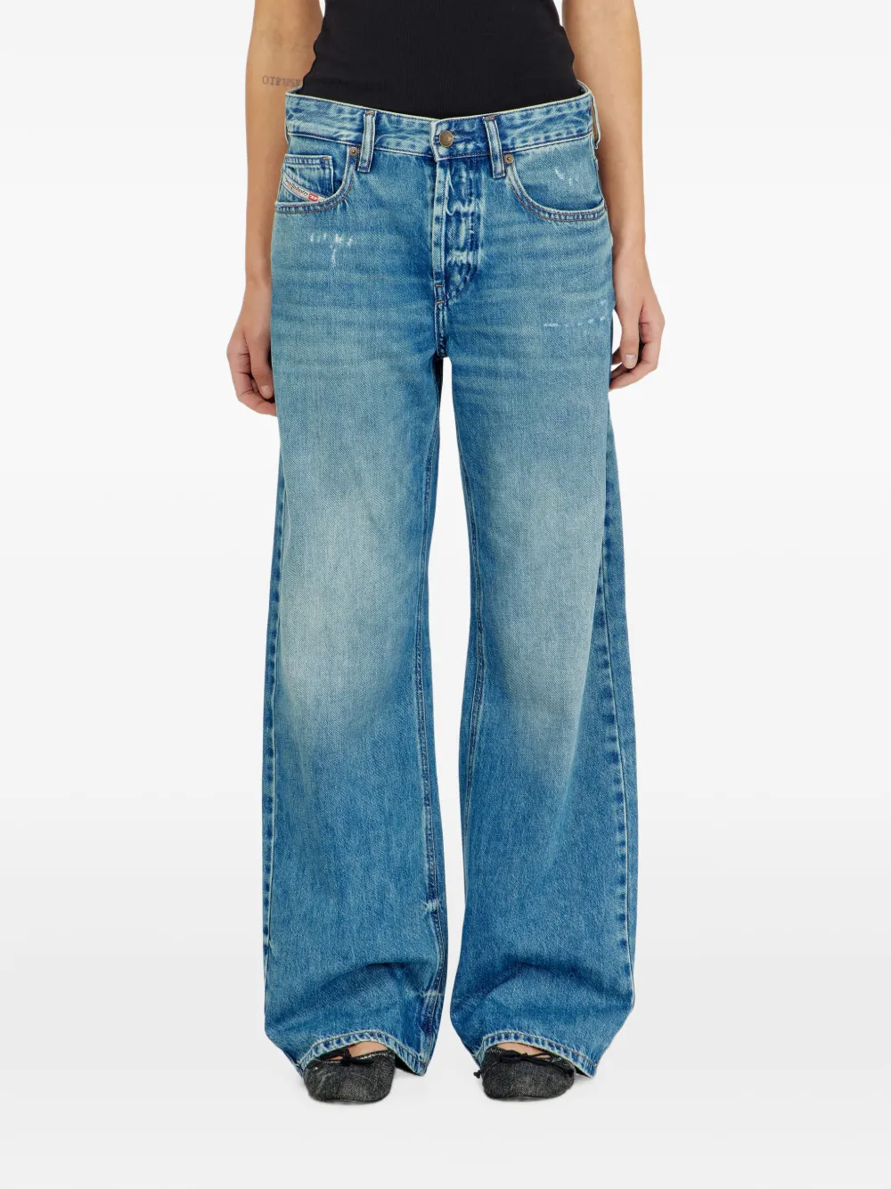 Diesel relaxed jeans regular-waist 1990 D-Waigee Blauw