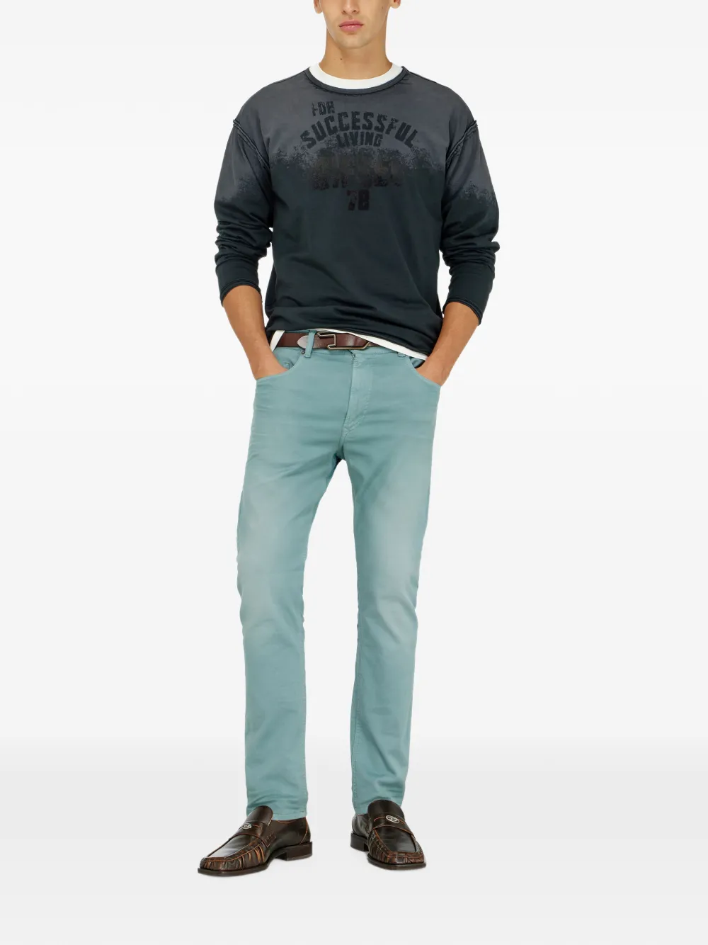 Diesel regular mid waist 2032 D- Krooley -BW Joggjeans Blauw