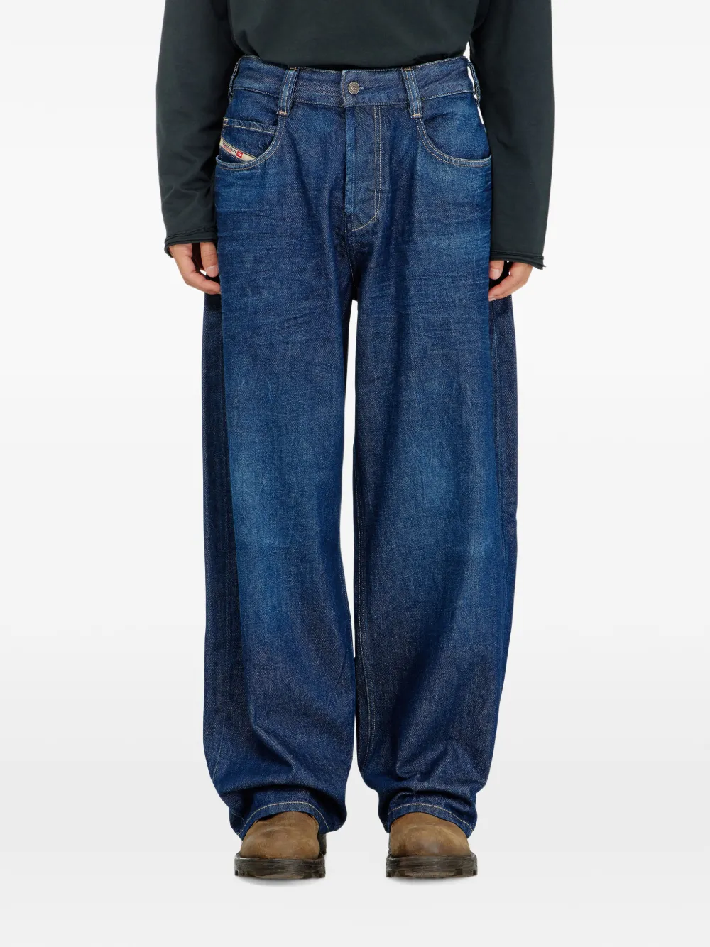 Diesel Ruimvallende jeans Blauw